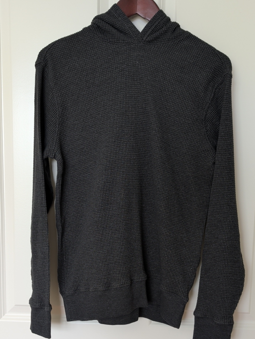 Old Navy Men's Hooded Waffle Knit Shirt - Dark Gray - Size Small
